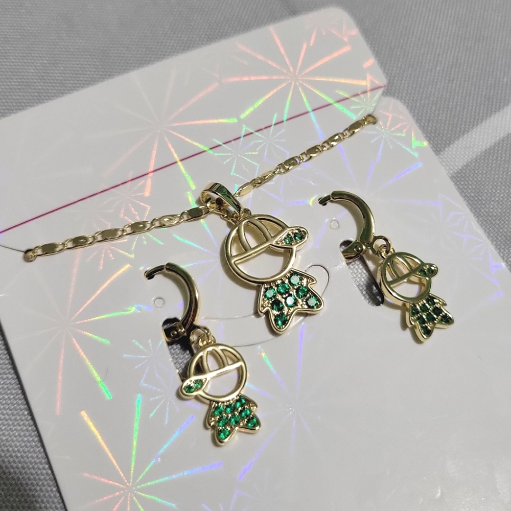 Gold Plated Necklace & Earring Set
